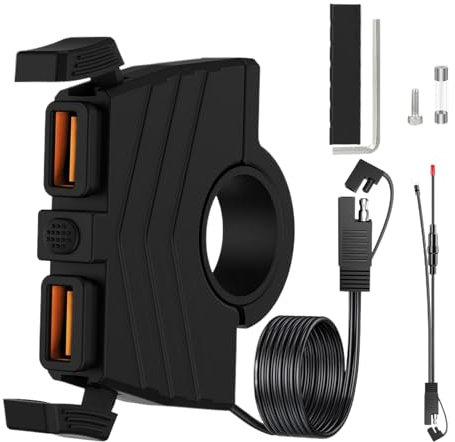 Caricabatteria per cellulare, ricarica rapida, ricarica rapida, impermeabile e portatile, USB Charger, 3.0 Quick Charge, Sturdy Electronic Dogs Accessory, Outdoor Riding, Travel-Friendly