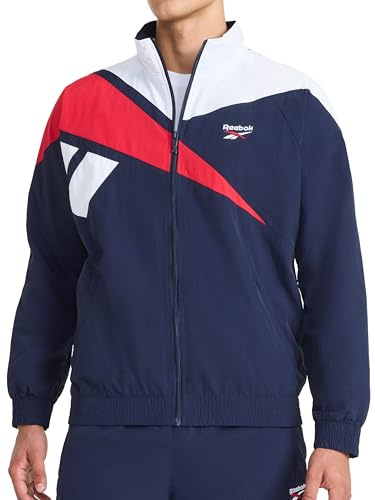 Reebok Men's Track Jacket, Standard Fit, Lightweight Nylon Fabric Hooded Sweatshirt (pack of 1)