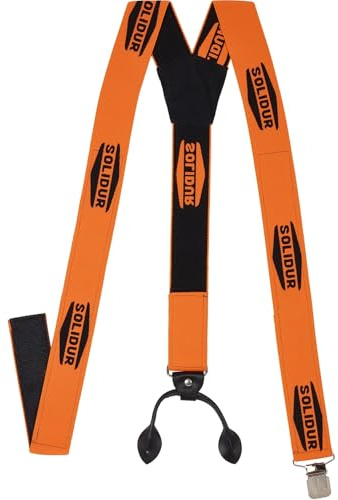 Bretelles orange pour pantalon de travail avec boutons et pinces