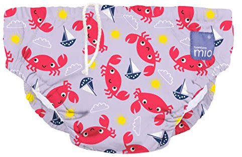 Bambino Mio, revolutionäre wiederverwendbare Schwimmwindel für Babys und Kleinkinder, Jungen und Mädchen, Krabbe, M (6-12 Monate)