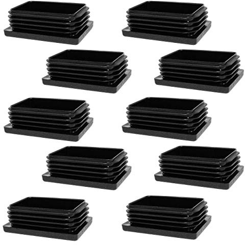 Enkotrade 10 Stück Lamellenstopfen für Rechteckrohre, 60x30 mm, Rohrabdeckung aus hochwertigem Polyethylen Kunststoff, Stopfen, Endstopfen, Kappen, Gleiter | Rohrstopfen Rechteckig