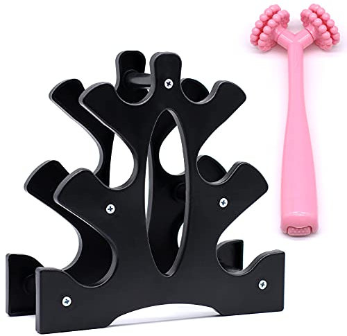 MEIYIDAY Hantelständer Kleine Kurzhantel Rack Halter Fitness Gewicht Hantelablage, Abnehmbarer Dumbbell Rack mit 3 Ebenen Vertikaler Hantelständer mit Einem tragbaren Massagegerät