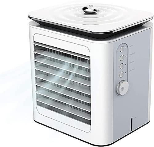 ZXM Mini Air Cooler Desktop 3 In 1 Portable Mini Air Condition Air Cooler & Humidifier Fan & Purifier Air Evaporative Conditioner Humidifier For Home, Office, Sleep, Outdoor 16x13x19cm