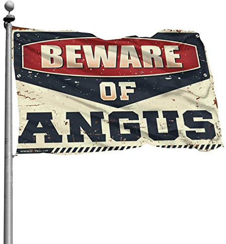 Alkohol-Dekor, Vorsicht vor Angus, Flagge, Billard-Bar-Dekor, Bar-Raumdekoration für Erwachsene (Größe: 152 x 244 cm)