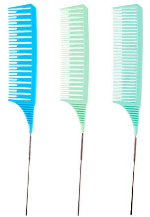 LAIYOHO 3-Piece Hair Highlighting Comb Set - Versatile Sizes for Weaving, Teasing & Foiling - Nylon Heat-Resistant Wide Tooth Combs for Home, Salons, and Barbershops.