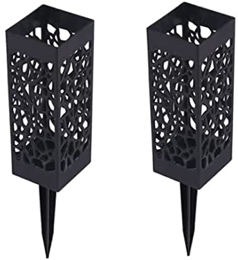 Grabvase, Friedhofsvasen mit Spikes, Friedhof Hohlblütenvasen Rasenblüten Vase Friedhof Vase Schwarze Plastikblütenhalter Lange Spikes Grabmarkierungen Dekoration 2pcs