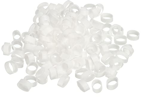 PATIKIL Silicone Rubber Bands Cable Ties 100pcs Non-Slip 1/2 Flat White for Cord Wrapping, Bag Wraps, Art
