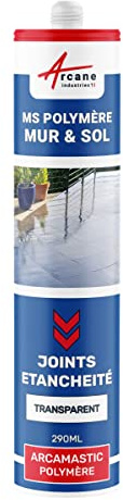 Colle MS Polymère, Mastic d'Étanchéité 290 ml x 1 Transparent | Colle et Étanchéité, Adhère sur Verre, Alu, Béton, Pierre, Même sous l'Eau, Int/Ext, Résiste aux Uv - Arcane Industries