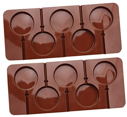 STOBOK 2pièces Moule à Sucettes Diy Silicone Moule à Chocolat Rond Fiable Pour Bonbons Et Pâtisserie