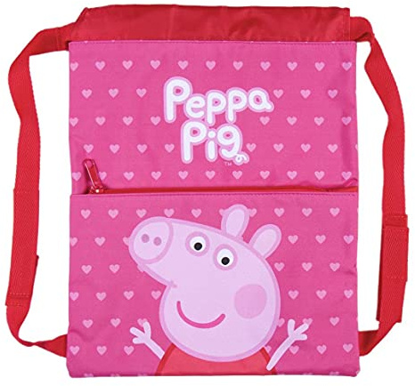 Peppa Pig Turnbeutel Sporttasche Sportbeutel Kindergarten Rucksack (Rosa)