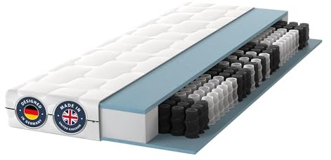 BMM Ortho Medic Pocket Sprung Mattress 3FT Single 90x190cm Medium Firm | Oeko-Tex Certified · Removable & Washable Cover · Turn & Rotate Design · 7-Zone Pocket Spring Core · Made in UK