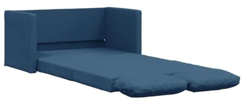 vidaXL Bodensofa mit Schlaffunktion Blau 112x174x55 cm Stoff