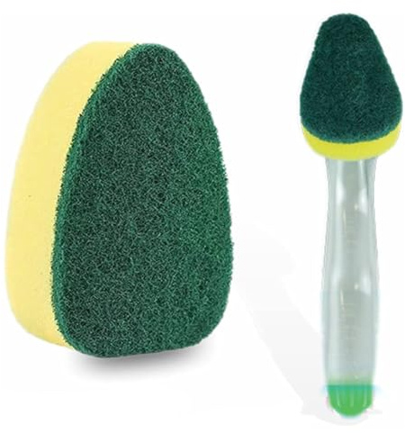 Zale Yardley Dish Scrubbing Wand, Reusable Cleaning Scrubber, Household Kitchen Cleaning Sponges, Dishwashing Scrubber, Sponge with Liquid Refill Handle