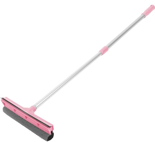 Cabilock Window Cleaning Tool Double-Sided Windows Cleaner Mirror Wiper Pink Cleaner Squeegee for Shower Door