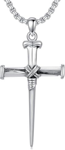 PROESS Kreuz Kette 925 Sterlingsilber Kreuz Anhänger Halskette Christlicher Schmuck Geschenke für Damen Herren