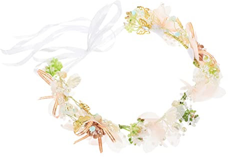 IWOWHERO Blumenkranz Haarreif Für Mädchen Handgemachte Blumenkrone Verstellbar Hautfreundlich Für Kostüme Hochzeiten Festivals Eleganter Haarschmuck Für Prinzessinnen Und Besondere