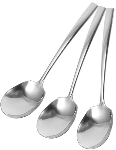 ABOOFAN 3pcs Thickened Stainless Steel Serving Spoons Large Tablespoons for Buffet Restaurant Family Use