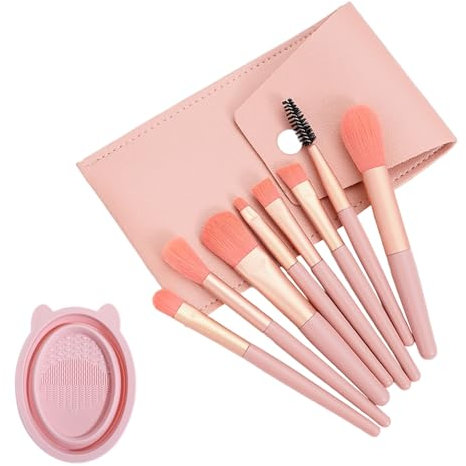 8 pennelli per trucco, 1 custodia, 1 ciotola, set di pennelli per trucco, set pratico, pennello per fard e fondotinta, set di strumenti di bellezza