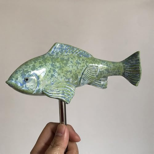 Sculptures et statues de jardin, décoration de poisson koï, décoration d'art de jardin en forme de poisson koï, pour extérieur, terrasse, cour, pelouse, étang, décoration d'intérieur (vert)