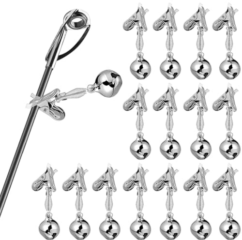 Anneome 20 Pièces Cloches De Pêche en Métal Légères Indicateurs De Morsure pour Canne À Pêche Accessoires De Portable pour Eau Douce Et Mer 2.36X0.59X0.39 Pouces