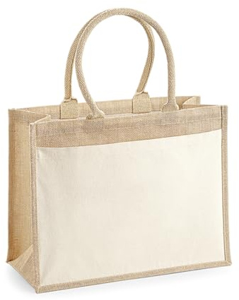 GIDUTEX Einkaufstasche Geschenketasche by Westford Mill Cotton Pocket Jute Shopper Gift Bag 1er 2er 5er 10er 25er Pack zur Auswahl