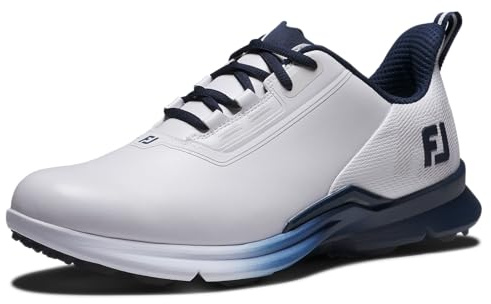 FootJoy Men's FJ Fuel Previous Season Style Golf Shoe, White/White/Navy, 10