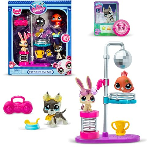 Littlest Pet Shop - Disco Nights Play Pack, Gen 7 Authentic LPS Bobble Head Toy Figure, Collectible Toy Animal, Ages 4+ - Amazon Exclusive