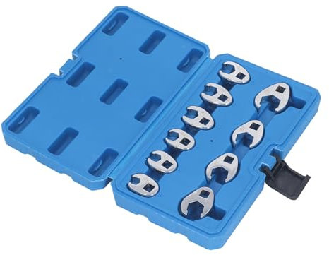 Confezione 10 Chiavi a Zampa di Gallina Attacco 3/8, Set di Chiavi Ad Anello Aperto, Metrico 10-22 Mm per Tubazioni dei Freni di Veicoli, Tubazioni Idrauliche