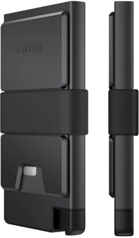 Ekster Cardholder Pro All-Metal Wallet for Men | Metal Wallets with RFID Blocking Layer | Slim & Minimalist Aluminum Wallet with Push Button for Quick Card Access, Space Grey, Pro, Cardholder Pro