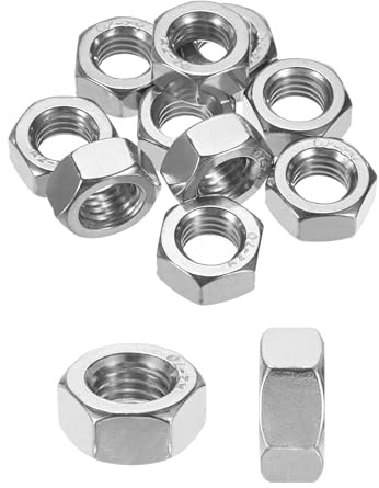 M METERXITY 10er-Pack Metrische Sechskantmuttern M14 x 2mm Gewinde | Sechskantmutter Metrische Muttern, Edelstahl, für Maschinen/Automobil/Reparatur/Industrie