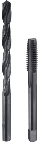 sourcing map Tap and Drill Bit Set, 1pcs 5/16-18 UNC Straight Flute Thread Screw Taps & 1pcs 6.5mm Twist Drill Bits, Black Oxide HSS-6542 Tapping Threading Tool Kit