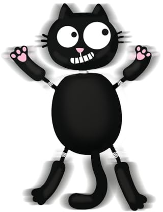 Moses. Ed The Cat Wackelmagnet, Kühlschrankmagnet mit Katzenmotiv, wackelt bei Bewegung, Magnetfigur für Kühlschrank, Whiteboard & Co, Schwarz