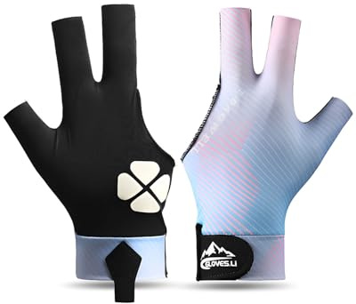 TPZORJX billard handschuh，Pool Billard Handschuhe,billard handschuh links，rutschfeste Poolhandschuhe,Verstellbare Poolhandschuhe,Atmungsaktive Pool Handschuhe