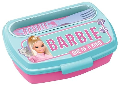 Generico Set Bambola Bionda Portamerenda con Posate – Forchetta e Cucchiaio, Lunch Box Senza BPA, Lavabile e Riutilizzabile, Portapranzo per Scuola e Asilo con Design, Regalo per Bambine