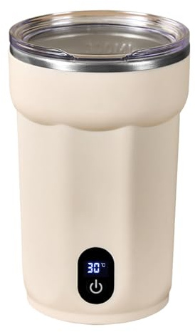 Generico con agitazione automatica - Tazzaa con display digitale in acciaio inossidabile, da caffè con miscelazione magnetica ad alta velocità, bicchiere da viaggio con agitatore automatico per bev