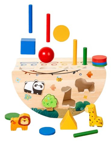 harayaa Jeu de Tri de Formes et de Couleurs, Jouet éducatif Précoce, Boîte D'activités en Bois pour Enfants (garçons et Filles).