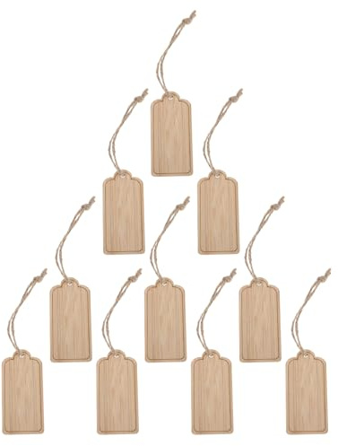 Toyvian Etichette per Piante in Legno 10 Pezzi con Spago Appeso, Cartelli da Giardino Rettangolari Riutilizzabili, Marcatori per Piante Succulente e Ortaggi da Esterno, per Giardino e