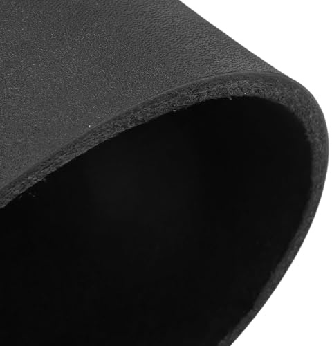 Rebower Genuine Leather Sheets, 12 x 12 Flat Full Grain Cowhide Leather for Crafts, 4-4.5mm Thick Vegetable Tanned Cowhide for DIY Belt Tooling Wallet Stamping Projects, Black