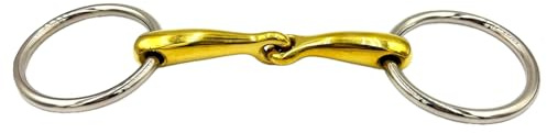 Equine Smile ES0273 Gebiss Wassertrense Einfach Gebrochen aus Kupfer und Edelstahl Ringdurchmesser 60 mm Gebissstärke 14 mm (14.5 cm)