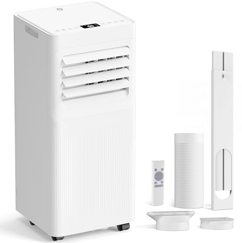 Klimaanlage mobil, 9000 BTU 3-in-1 Klimagerät mit Abluftschlauch – mobile Klimaanlage: Kühlen, Entfeuchten, Ventilator. Leise, für Räume bis 25m², inkl. Fernbedienung, Schlafmodus, 24h-Timer