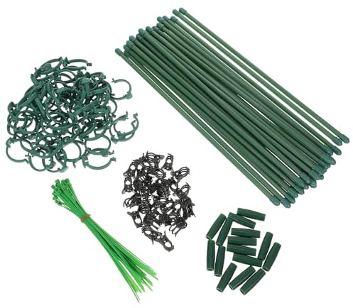Toyvian Tuteur pour Plantes Réglable en Plastique Vert Structure Modulaire et Résistance au Vent, Support pour Pothos et Vignes Terrasse ou Aménagement Saisonnier