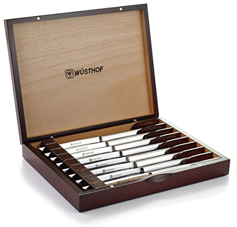 Wusthof 8-Piece Stainless-Steel Steak Knife Set with Wooden Gift Box