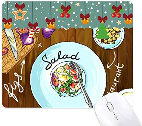 Salad Cheese Figs France Restaurant Mouse Pad Game Office Mat Christmas Rubber Pad