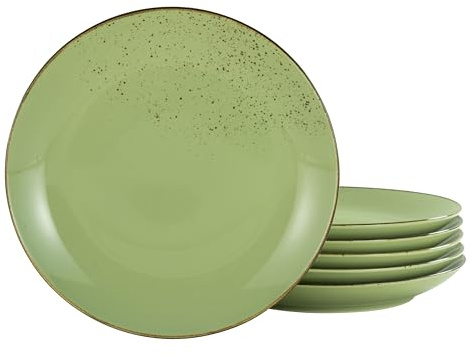 Creatable, 22052, Serie Nature Collection, 6-teiliges Geschirrset für 6 Personen, Dessertteller aus Steinzeug, spülmaschinen- und mikrowellengeeignet, Qualitätsproduktion