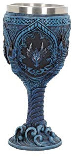 Nemesis Now Draconic Grasp Goblet 17cm, Resin, Blue, One Size
