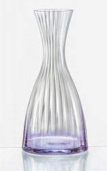 Bohemia Karaffe Kristall, Krug Cristall, Model Kate Optic, rot, gelb, grün, blau, violett oder pink, 1200 ml (Karaffe Lila)