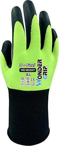 Wonder Grip WG-1855HY U-Feel - Guanto da lavoro con rivestimento in nitrile, guanto da officina per una presa precisa, guanto di protezione dal calore, guanto di protezione dal calore, XXL / 11