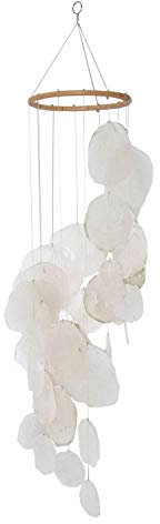mitienda mit Liebe gemacht Fensterdeko Windspiel, Muschelmobile Spirale Natur, Fensterdeko Muschelgirlande, Deko zum Aufhängen, Geschenkidee