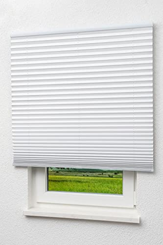 LYSEL Outlet - Plissee Thermo freihängend Reinweiß - Plissee in der Größe (Bx H) 140cm * 160cm