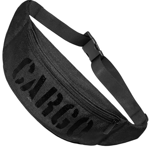 CARGO by OWEE Gürteltasche Handgefertigt Brusttasche Herren Damen Stylisch, Bauchtasche Mädchen Jungen Crossbag Reise Gadgets Sport Hip Bag Cordura Wasserfest Schnittfest Anti-Diebstahl Schwarz